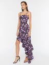 Trendyol Lila Floral gerafftes Kleid Trendyol