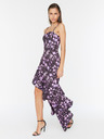 Trendyol Lila Floral gerafftes Kleid Trendyol