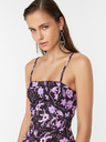 Trendyol Lila Floral gerafftes Kleid Trendyol