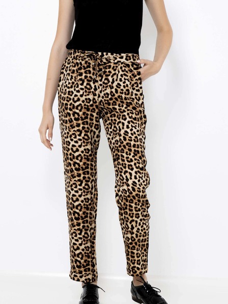 CAMAIEU Beigefarbene Hose mit Leopardenmuster CAMAIEU