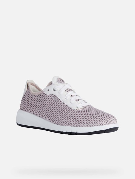 Geox Weiße und rosa Damen Geox Aerantis Turnschuhe