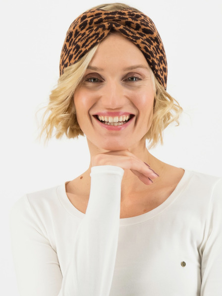 Blutsgeschwister Braunes Damen-Stirnband mit Tiermuster Blutsgeschwister Miss Leo