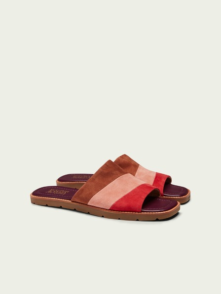 Scotch & Soda Rote und braune Damen-Wildlederpantoffeln Scotch & Soda Tilda