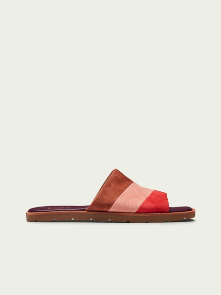 Scotch & Soda Rote und braune Damen-Wildlederpantoffeln Scotch & Soda Tilda