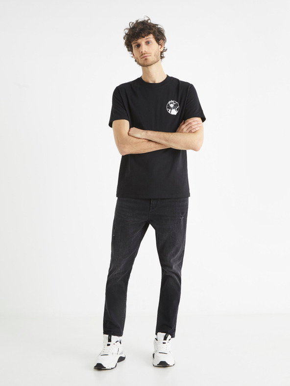 Celio Schwarzes Herren-T-Shirt mit Aufdruck Celio Hunter x Hunter