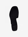 Tamaris Schwarze Pantoffeln mit Absatz aus Leder Tamaris