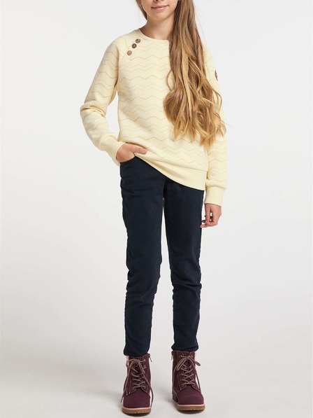 Ragwear Hellgelbes gemustertes Mädchen-Sweatshirt Ragwear Darinka Chevron