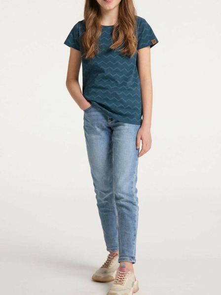 Ragwear Dunkelblaues gemustertes Mädchen Ragwear Violka Chevron T-Shirt