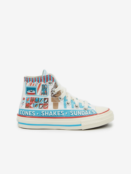 Converse Blaue und weiße Kinder-Knöchel-Turnschuhe mit Muster Converse Sweet Scoops