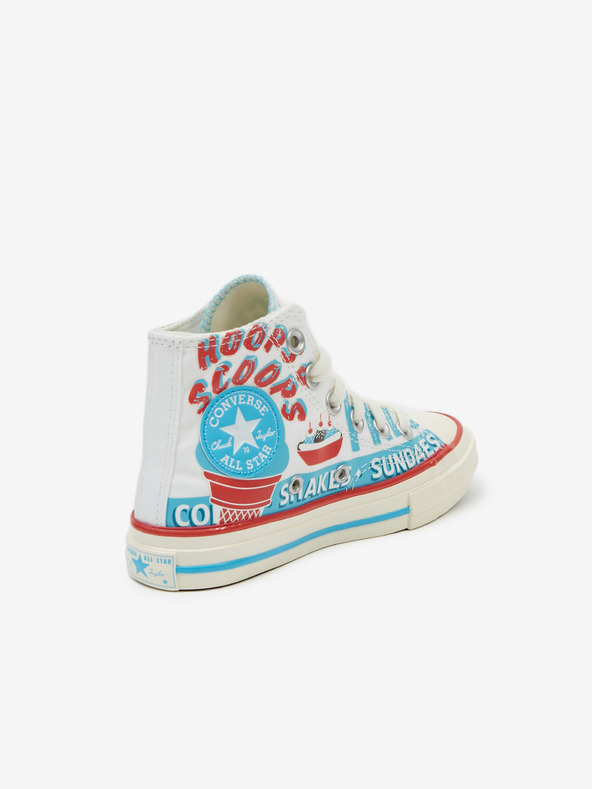 Converse Blaue und weiße Kinder-Knöchel-Turnschuhe mit Muster Converse Sweet Scoops