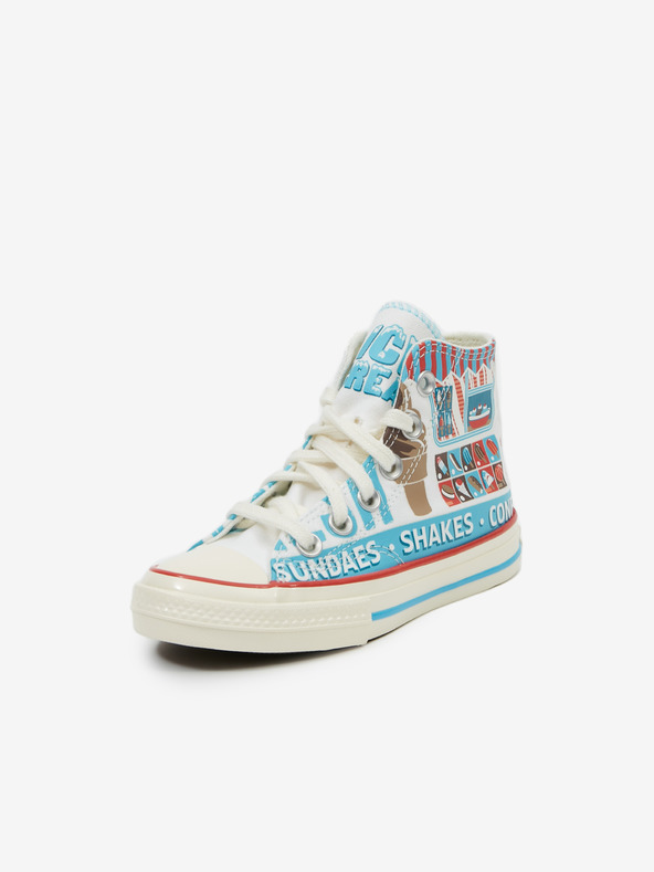 Converse Blaue und weiße Kinder-Knöchel-Turnschuhe mit Muster Converse Sweet Scoops
