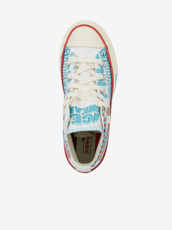 Converse Blaue und weiße Kinder-Knöchel-Turnschuhe mit Muster Converse Sweet Scoops