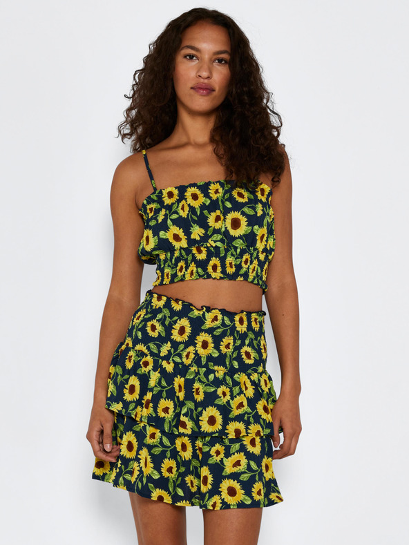 Noisy May Gelber und blauer kurzer Rock mit Blumenmuster Noisy May Sunflower