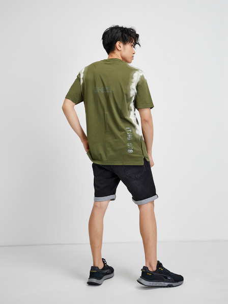 Diesel Grünes Batik-T-Shirt für Herren Diesel Jubind-Slits
