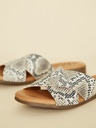 Ojju Graue Lederslipper mit Schlangenmuster OJJU