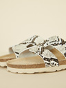Ojju Beige Damen-Pantoffeln mit Schlangenmuster OJJU
