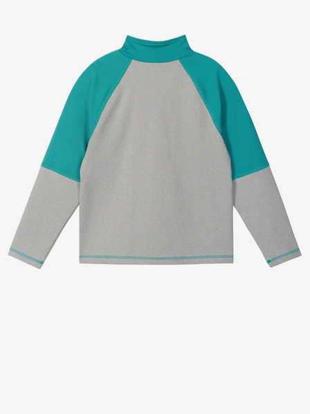 Reima Türkisfarbenes und graues Reima Mieti Kinder-Sweatshirt mit Reißverschluss