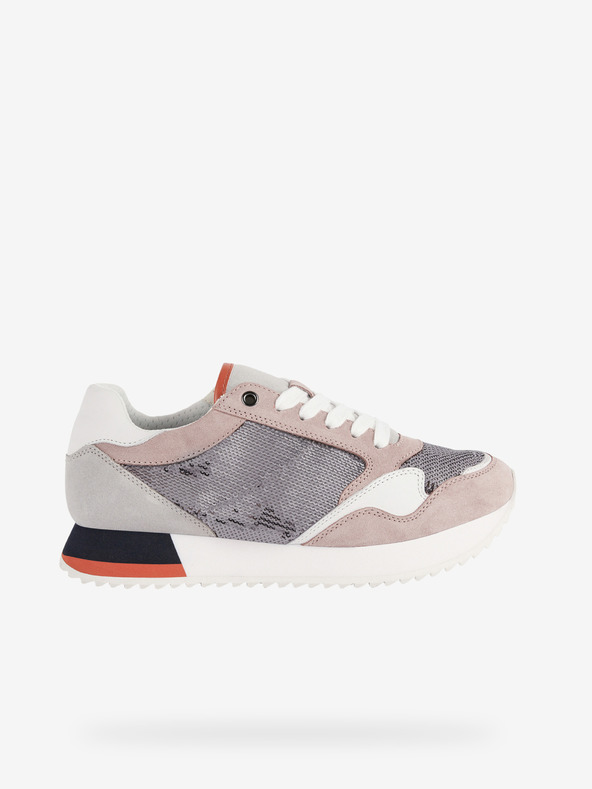 Geox Altrosa und graue Damen-Sneakers mit Wildlederdetails Geox Doralea