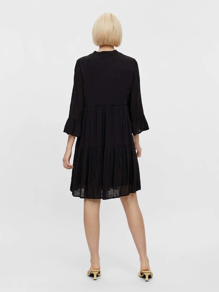 Pieces Schwarzes lockeres Kleid mit Stickerei Pieces Leia