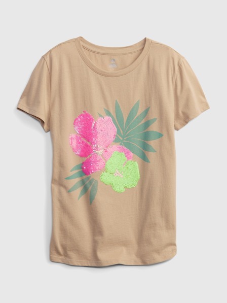 GAP Kinder T-Shirt organic mit Pailletten floral GAP