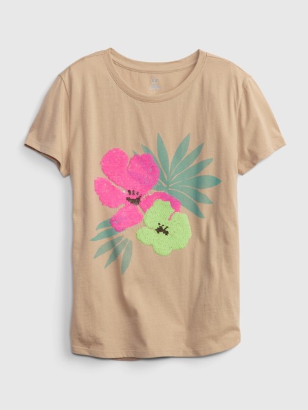 GAP Kinder T-Shirt organic mit Pailletten floral GAP