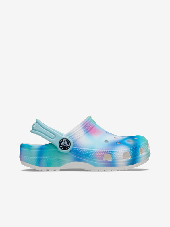 Crocs Blau gemusterte Crocs Hausschuhe für Mädchen