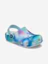 Crocs Blau gemusterte Crocs Hausschuhe für Mädchen