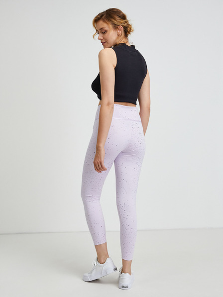 Puma Puma hellviolette gemusterte Sport-Leggings für Damen
