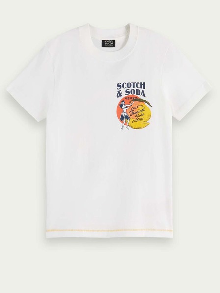 Scotch & Soda Weißes T-Shirt für Jungen mit Scotch & Soda-Aufdruck
