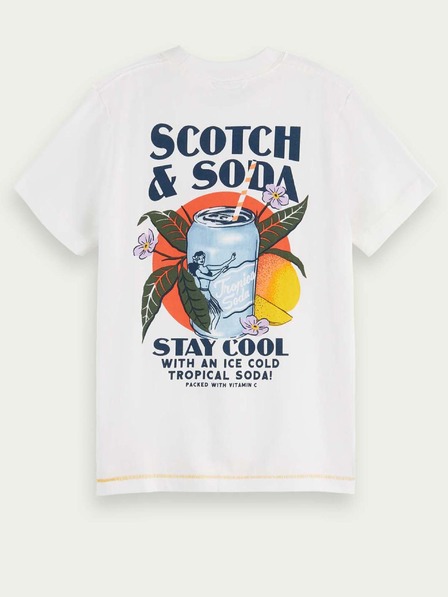 Scotch & Soda Weißes T-Shirt für Jungen mit Scotch & Soda-Aufdruck