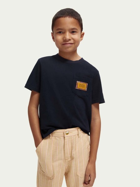 Scotch & Soda Dunkelblaues bedrucktes Jungen-T-Shirt Scotch & Soda