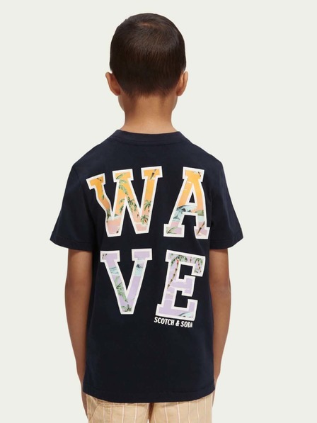 Scotch & Soda Dunkelblaues bedrucktes Jungen-T-Shirt Scotch & Soda