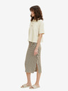 Tom Tailor Tom Tailor Weiß und Khaki Gestreifter ärmelloser Midirock für Damen