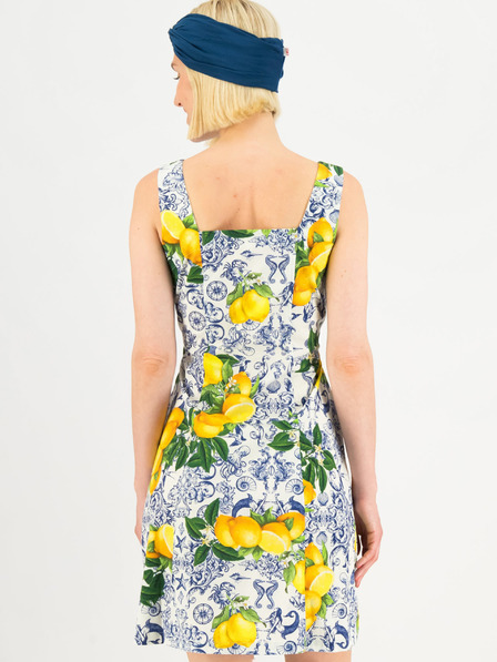 Blutsgeschwister Gelb und weiß gemustertes Kleid Blutsgeschwister