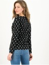 Blutsgeschwister Schwarzes Damen Blutsgeschwister Longsleeve Cascadella Patterned Shirt