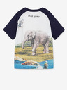 Desigual Cremefarbenes und blaues gemustertes Jungen-T-Shirt Desigual Aguacate