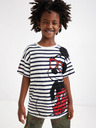 Desigual Blau-weiß gemustertes Mädchen-T-Shirt Desigual Mickey-Sonnenbrille