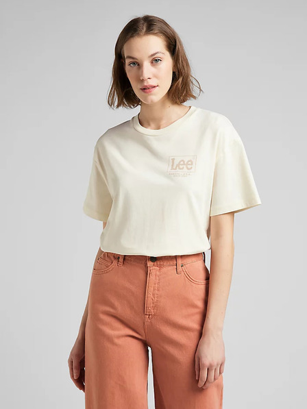 Lee Cremefarbenes bedrucktes T-Shirt für Damen Lee