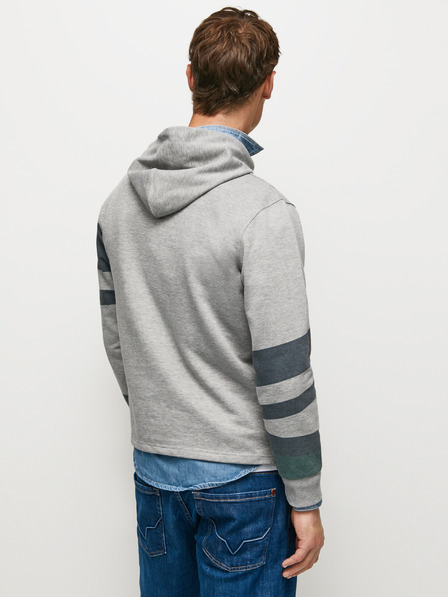 Pepe Jeans Hellgrau gestreifter Herren-Kapuzenpullover Pepe Jeans Phelix