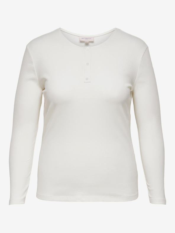 ONLY CARMAKOMA Weißes langärmeliges Basic-T-Shirt ONLY CARMAKOMA Adda