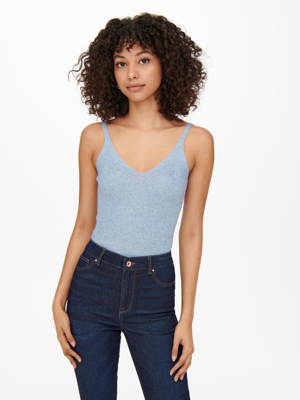 ONLY Hellblaues geripptes Tank-Top ONLY Lina
