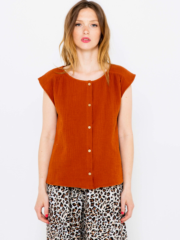 CAMAIEU Ziegelfarbene Bluse CAMAIEU