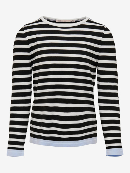 ONLY Weiß-schwarz gestreifter Pullover für Mädchen ONLY Suzana