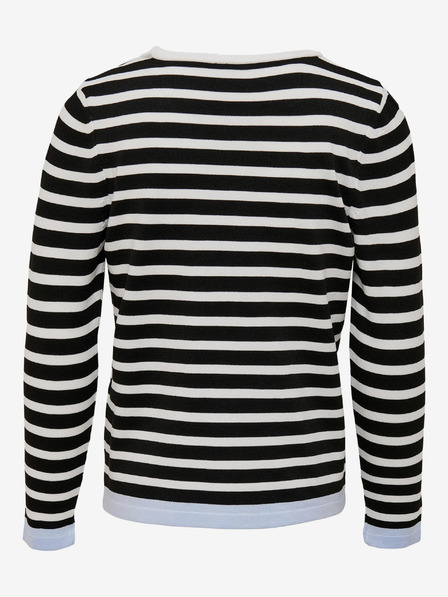 ONLY Weiß-schwarz gestreifter Pullover für Mädchen ONLY Suzana