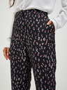 CAMAIEU Schwarz gemusterte, gerade geschnittene Hose CAMAIEU