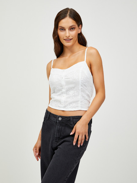 CAMAIEU Weißes gemustertes Tanktop CAMAIEU