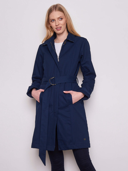 Tranquillo Dunkelblauer isolierter Damen-Trenchcoat Tranquillo