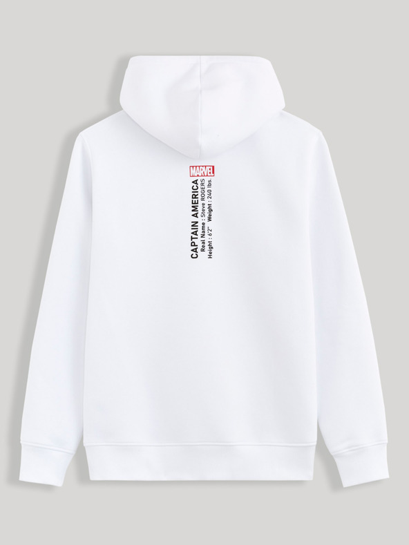 Celio Weißer Celio Captain America Kapuzenpullover für Herren mit Druck