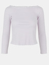 Pieces Lila und weiß gestreiftes T-Shirt Pieces Alicia