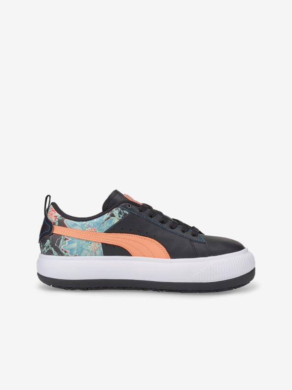 Puma Schwarze Damen-Turnschuhe aus Leder Puma Mayu